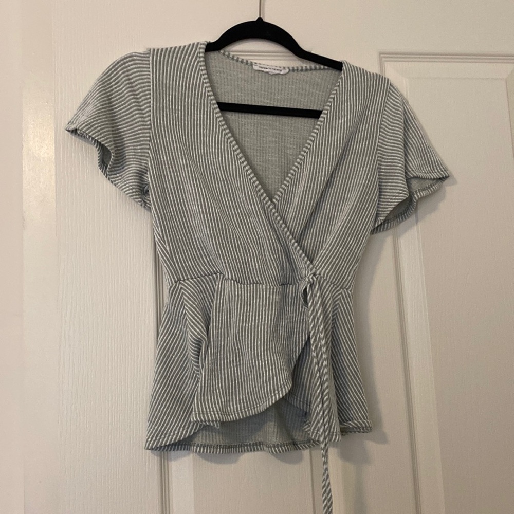 Green striped top